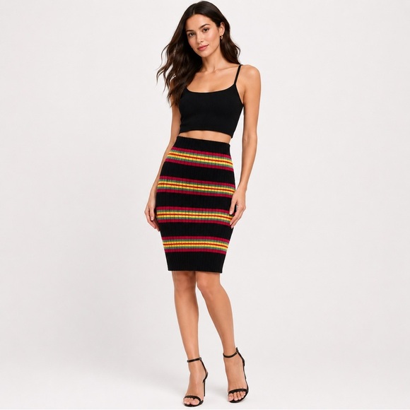 Marco De Vincenzo Dresses & Skirts - MARCO DE VINCENZO Knit Ribbed Stripe Skirt